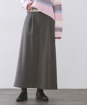 ボーダーリブ使いナロースカート【洗濯機OK】