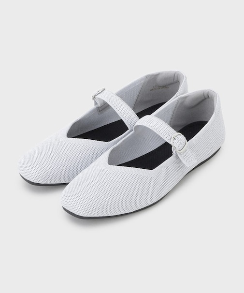 【抗菌防臭／軽量／ウォッシャブル】スクエアトゥニットメリージェーン