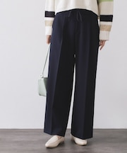 サテンレイヤード風ワイドパンツ【洗濯機OK】