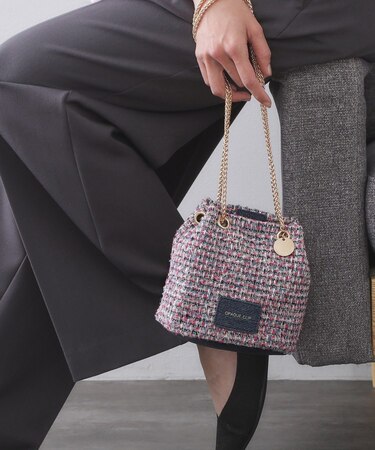 【2WAY】ツイードコンビミニショルダー