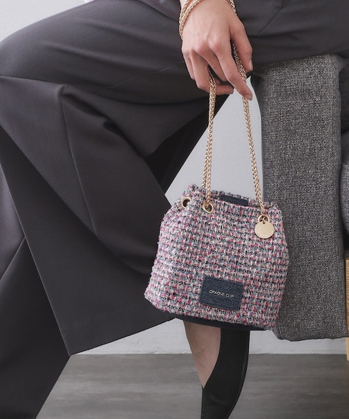 【2WAY】ツイードコンビミニショルダー