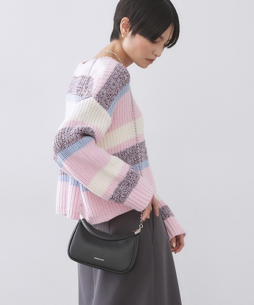 ジョリーミニョン　美品　薄ピンク　ハイネック パフショルダー　Mサイズ org.jpg