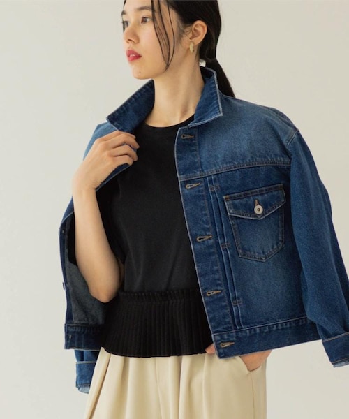 クロップドパッチワーク アイコン デニムジャケット｜ギャップの通販