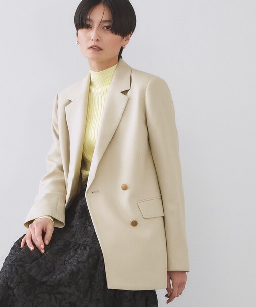 金ボタンダブルブレストテーラードジャケット/セットアップ対応【洗える】《S～LL》