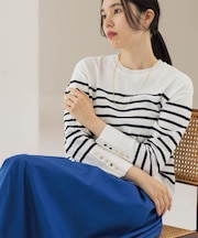 金ボタン使いリラクシーニット【洗濯機OK】