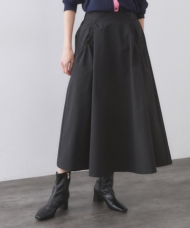 ポケットデザインフレアスカート【洗濯機OK】