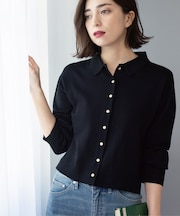 ポロネックカーディガン