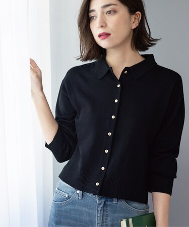 ポロネックカーディガン