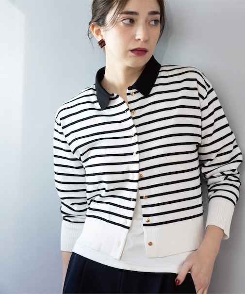 ポロネックカーディガン