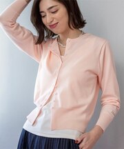 多ボタン 袖口刺繍クルーネックカーディガン