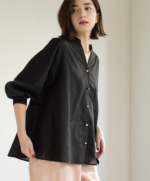 前あき後ろフレアブラウス