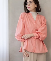 前あき後ろフレアブラウス