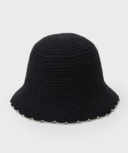 麻混サーモ配色バケットハット