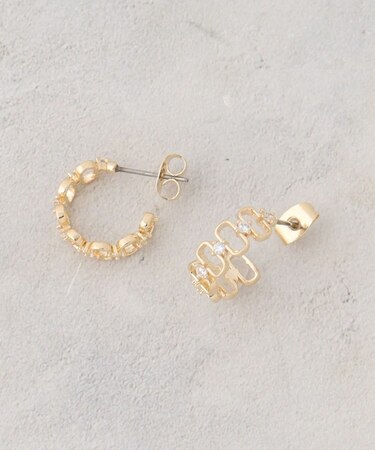 メタル×キュービックサークルピアス