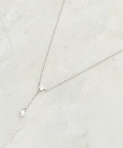 華奢ビジュー×フェイクパール ショートネックレス