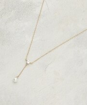 華奢ビジュー×フェイクパール ショートネックレス