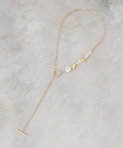 パール調ビーズ×メタル チェーンネックレス