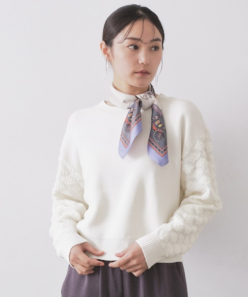 ループヤーンスリーブニット【洗濯機OK】