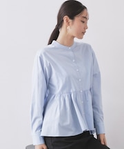 ペプラムシャツ【洗濯機OK】