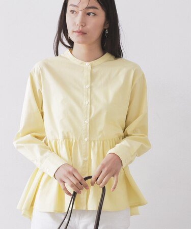 ペプラムシャツ【洗濯機OK】