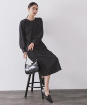タックデザインAラインワンピース【洗濯機OK】