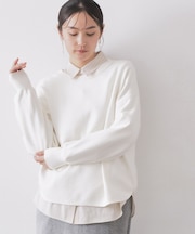 ヘンリーネックニット／前後2WAY【洗濯機OK】