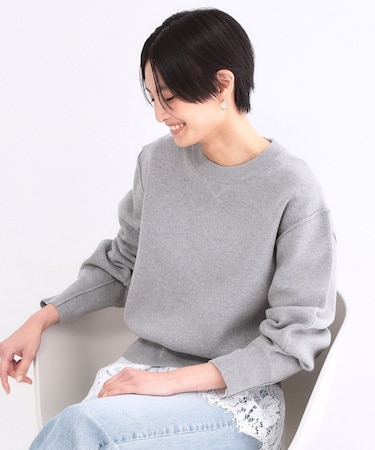 スウェットライクショートニット【洗濯機OK】