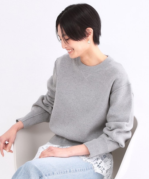 スウェットライクショートニット【洗濯機OK】