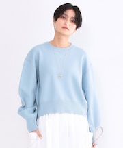 スウェットライクショートニット【洗濯機OK】