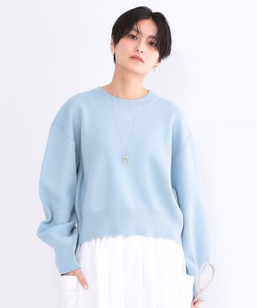 スウェットライクショートニット【洗濯機OK】