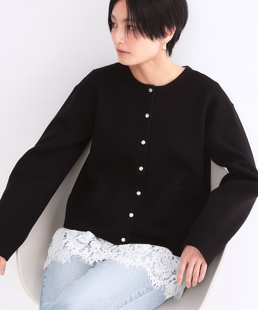 スナップボタンニットカーディガン【洗濯機OK】