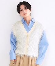 フリンジニットベスト【洗濯機OK】