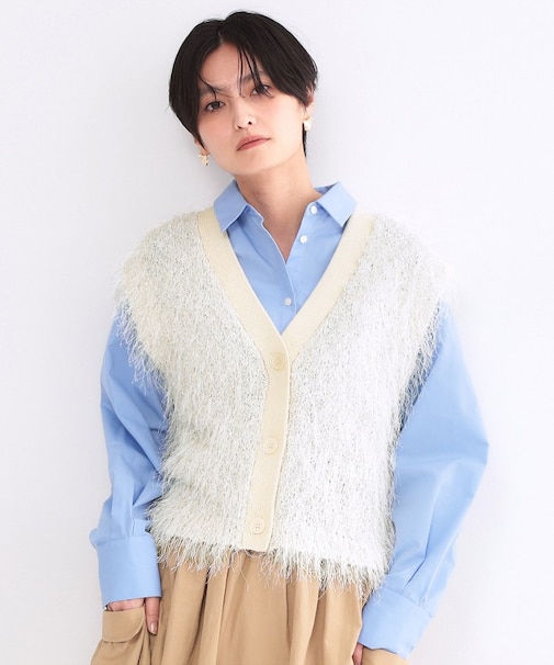 フリンジニットベスト【洗濯機OK】