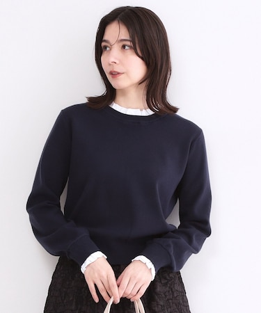 襟フリルドッキングニット【洗濯機OK】