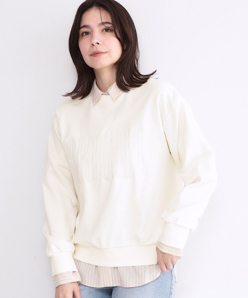 ロゴ刺繍裏毛トップス【洗濯機OK】