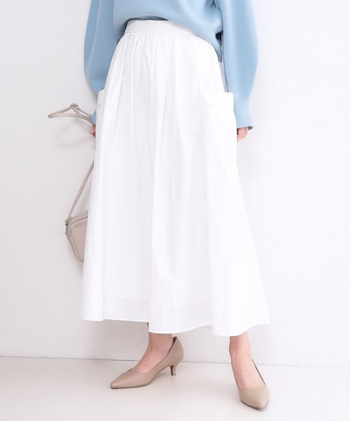 サイドポケットギャザースカート【洗濯機OK】｜オペーク ドット