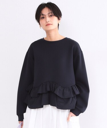 裾フリルドッキングトップス【洗濯機OK】