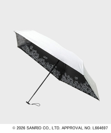 ◆【ハローキティ】晴雨兼用裏側プリント折りたたみ傘