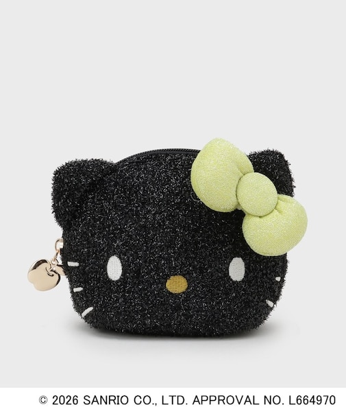 ◆【ハローキティ】キラふわフェイス型シェルポーチ