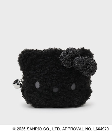 ◆【ハローキティ】キラふわフェイス型シェルポーチ