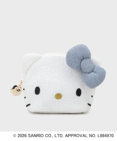 ◆【ハローキティ】キラふわフェイス型シェルポーチ