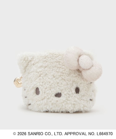 ◆【ハローキティ】キラふわフェイス型シェルポーチ