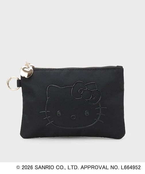 ◆【ハローキティ】立体フェイスプリントスクエアポーチ