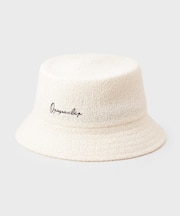刺繍入りパイル調バケットハット