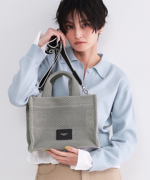 メッシュスクエアミドルトートバッグ【2WAY】