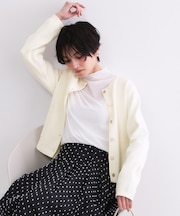 ブークレ金ボタンニットカーディガン【洗濯機OK】