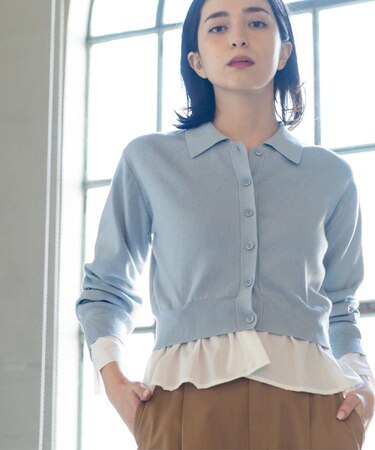 ポロ衿シャツドッキングニット【洗濯機OK】