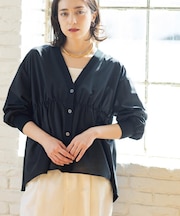 ブラウス風Vネックカーディガン【洗濯機OK】