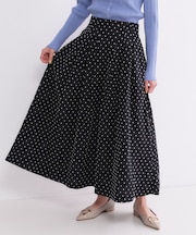 ドビードットタックフレアスカート【洗濯機OK】