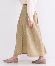 ドビードットタックフレアスカート【洗濯機OK】